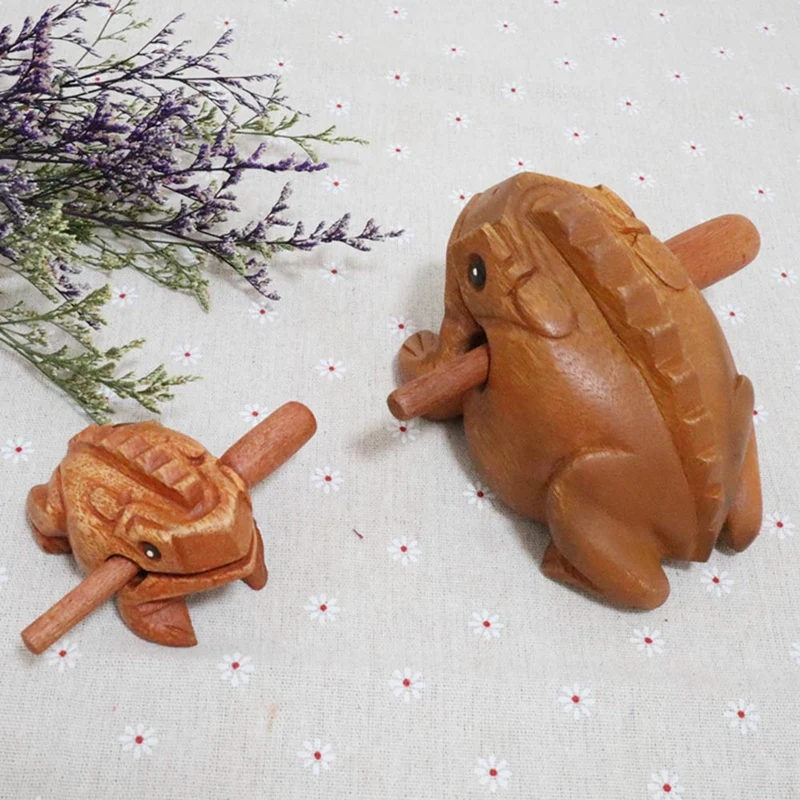 Carved Croaking Wood Percussion Musical Sound Wood Frog Tone Block Toys Durable Easy Install Easy To Use