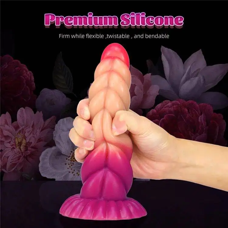 silicone rope shape huge dildo stitching conch butt plug expansion masturbator ass massager dildo