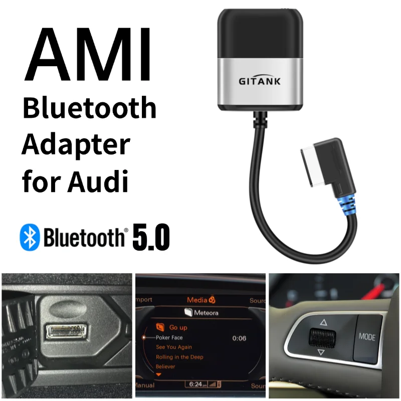 

Bluetooth 5.0 Car Adapter with AptX HD for Audi MMI 3G AMI Music Interface