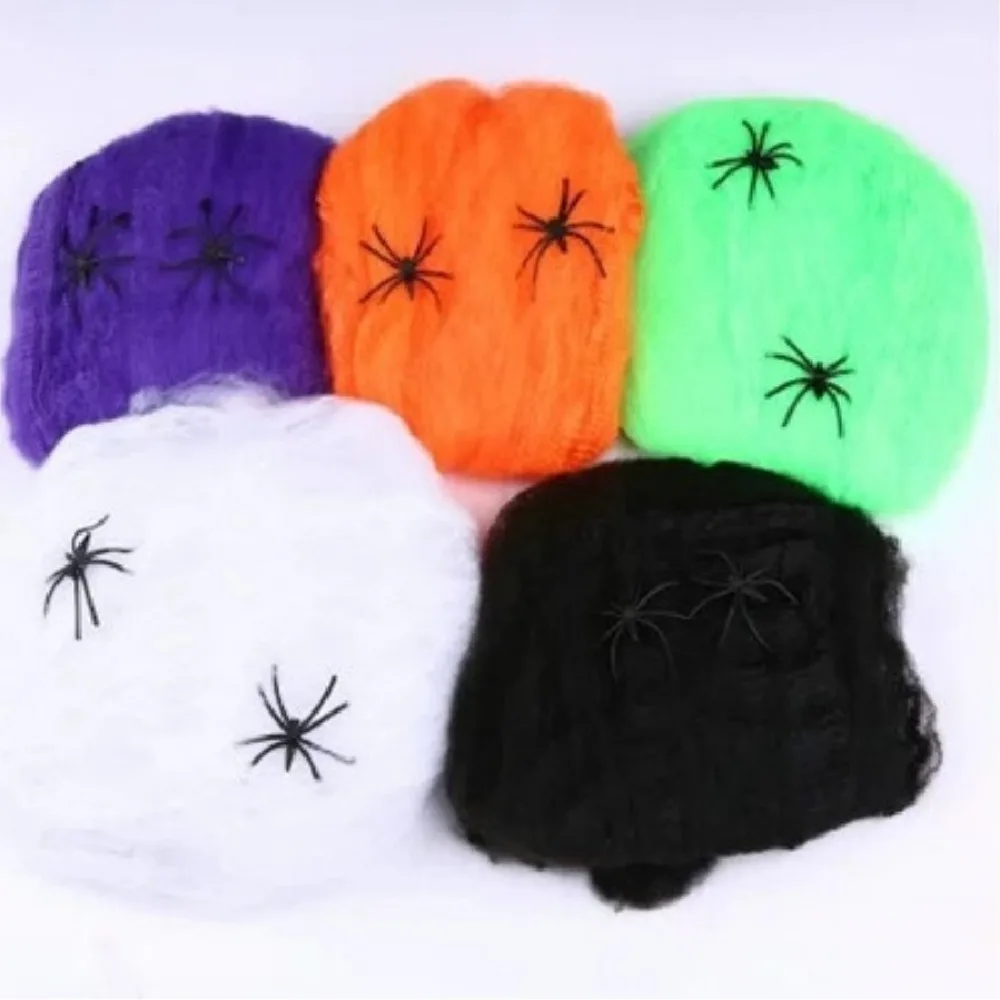 Halloween Decoration Spider Cotton Web Haunted House Secret Room Bar Luminous Atmosphere Props