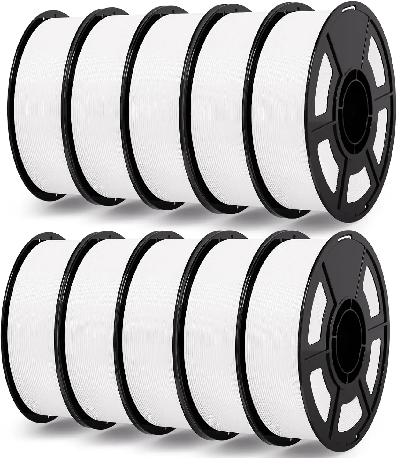 PETG Filament 1.75mm Bundle 10KG White, 3D Printer Filament 30-300mm/s Printing Compatible with Bambu Lab, AMS, AMS Lite
