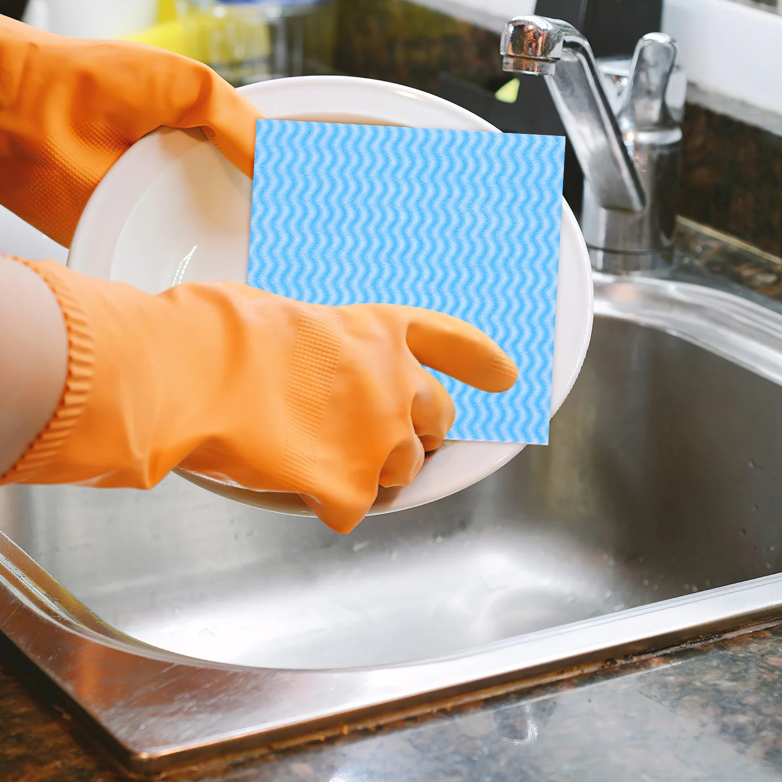 50 قطعة مناشف المطبخ القابلة لإعادة الاستخدام حجم كبير سريعة الجافة غير المنسوجة تنظيف الملابس فوط مطبخ فائقة الامتصاص للطباق