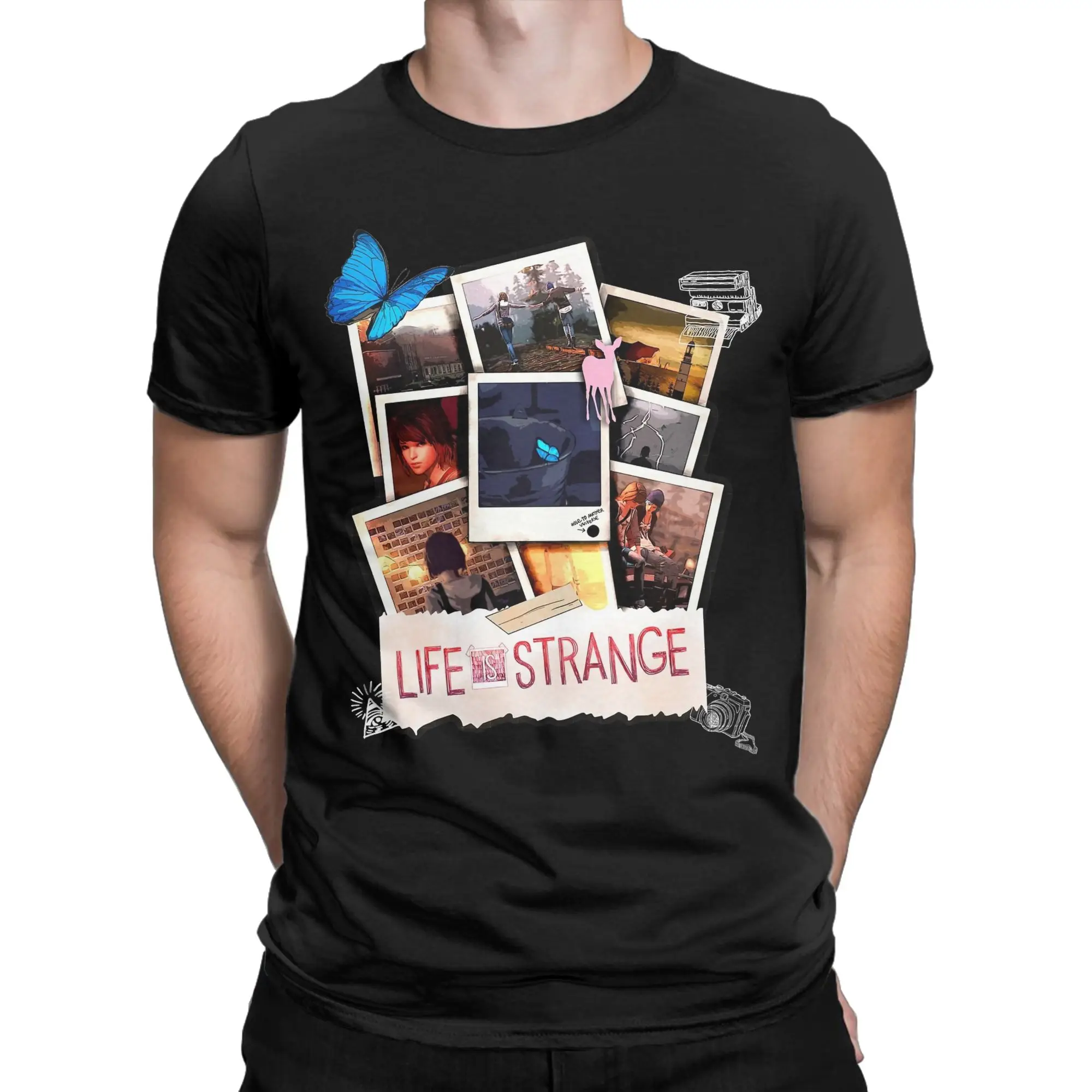 Memories Life is Strange T Shirt for Men 100% Cotton Hipster T-Shirts Round Collar  Tees Short Sleeve Clothing Graphic Printed