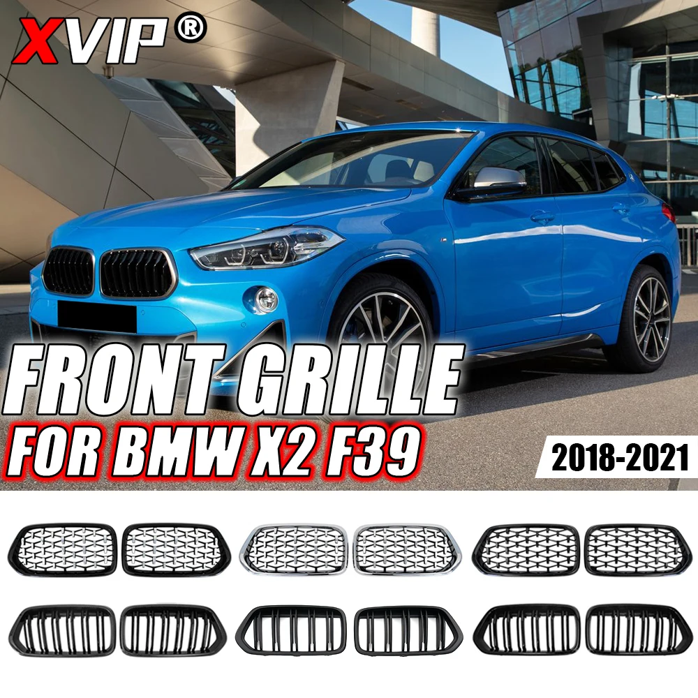 

Решетки гоночные XVIP в алмазном стиле для BMW X2 F39 2018-2021, двухрядные решетки из углеродного волокна