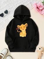 New Autumn Winter Kids Youth Hooded Sweatshirt, Disney Lion King Simba Pattern, Boys Girls Warm Outerwear Jacket