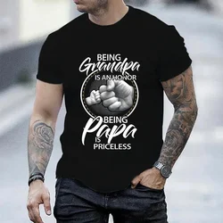 Hip Hop T-Shirt Men Streetwear Fun Being Grandpa Is An Honor Being PaPa Is Priceles T Shirt 2023 Men Tshirt Dad Papa Tops Tees