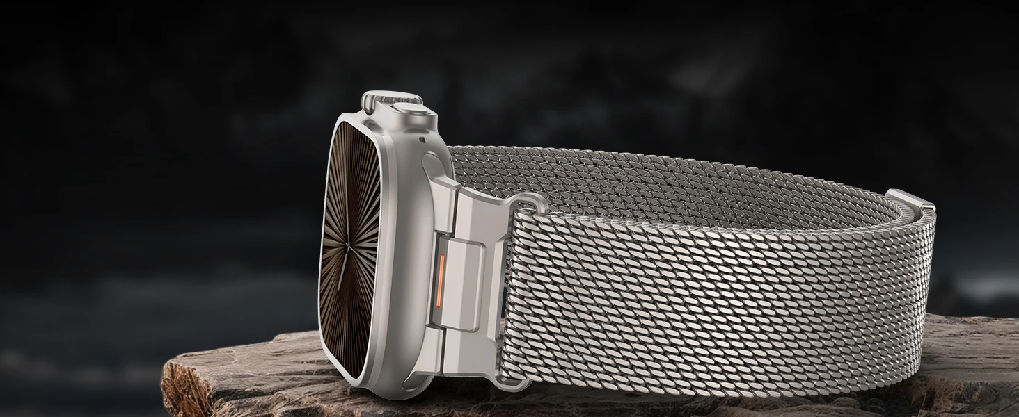 Armband für Apple Watch, Ultra 4, 3, 2, 49 mm, 46 mm, 40 mm, 44 mm, 45 mm, 42 mm, Milanese Loop, Armband, iWatch Series 12, 11, 10, SE, 9. – Detail 4