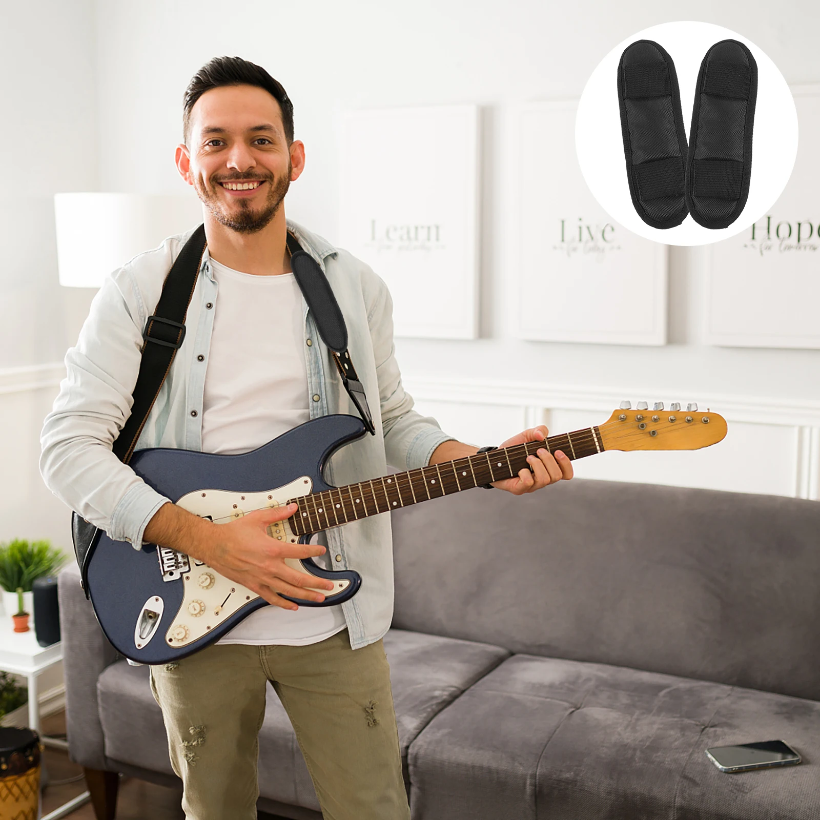 

2 Pcs Guitar Strap Shoulder Accessory Professional Backpack Pads Cushion Musical Instrument Oxford Cloth