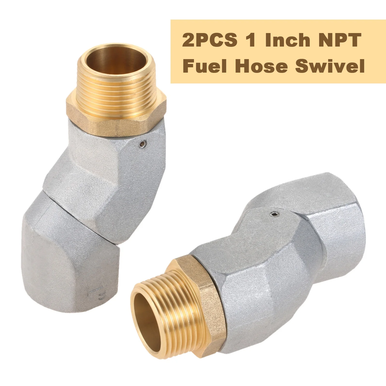 2Pcs 1 Inch or 3/4 Inch Fuel Hose Swivel 360 Rotating Connector for Fuel Nozzle Multi-Plane Fuel Plane Swivel Fuel Transfer Pump