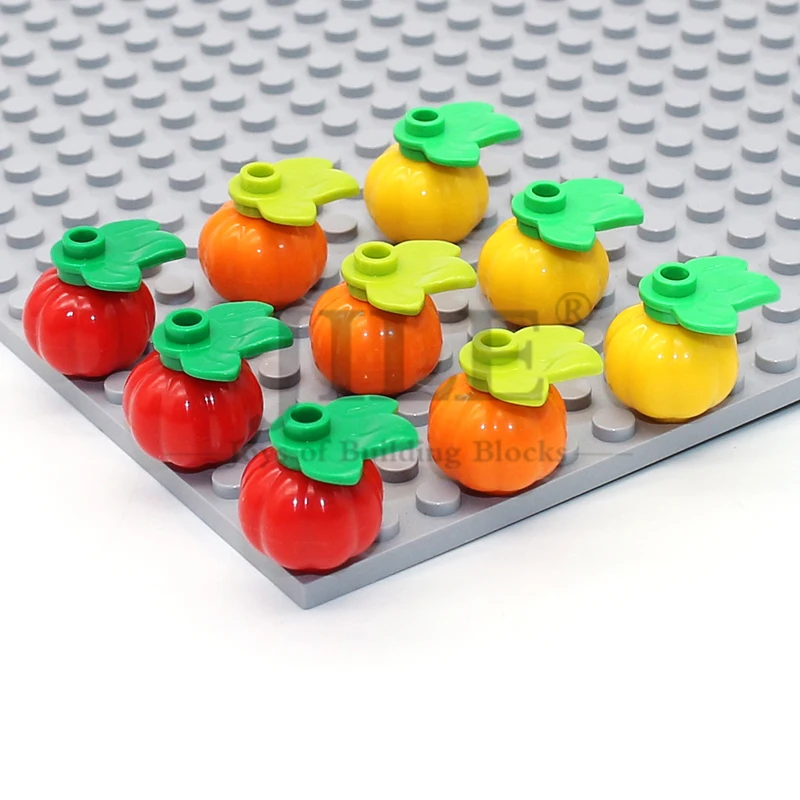 10 Stück MOC Halloween Kürbis Geist MINI Kürbisförmige Bausteine Kopfbedeckung Kompatibel mit 51270 20695 Figuren Spielzeug