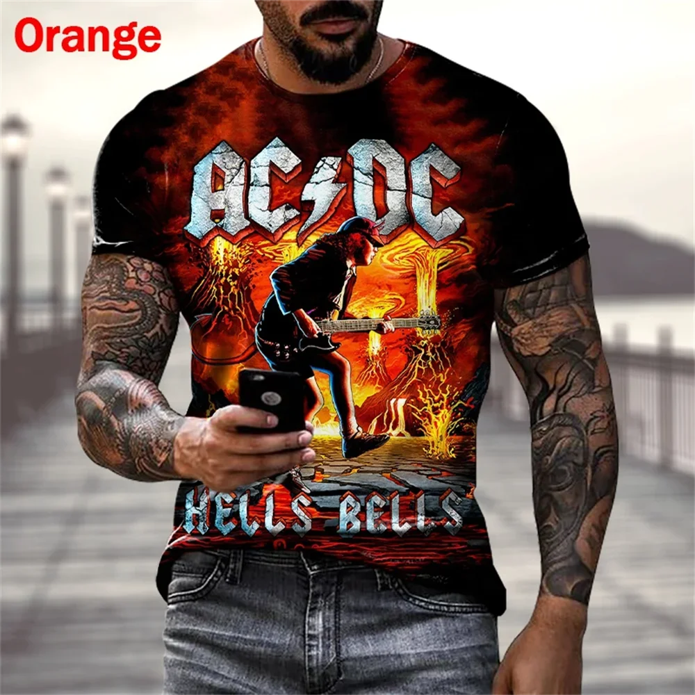 New Personality Fashion Graphic T-shirt Rock ACDC Music Men/Women Print T-Shirts Hip Hop 3D Short Sleeve Casual Shirt Tees Tops