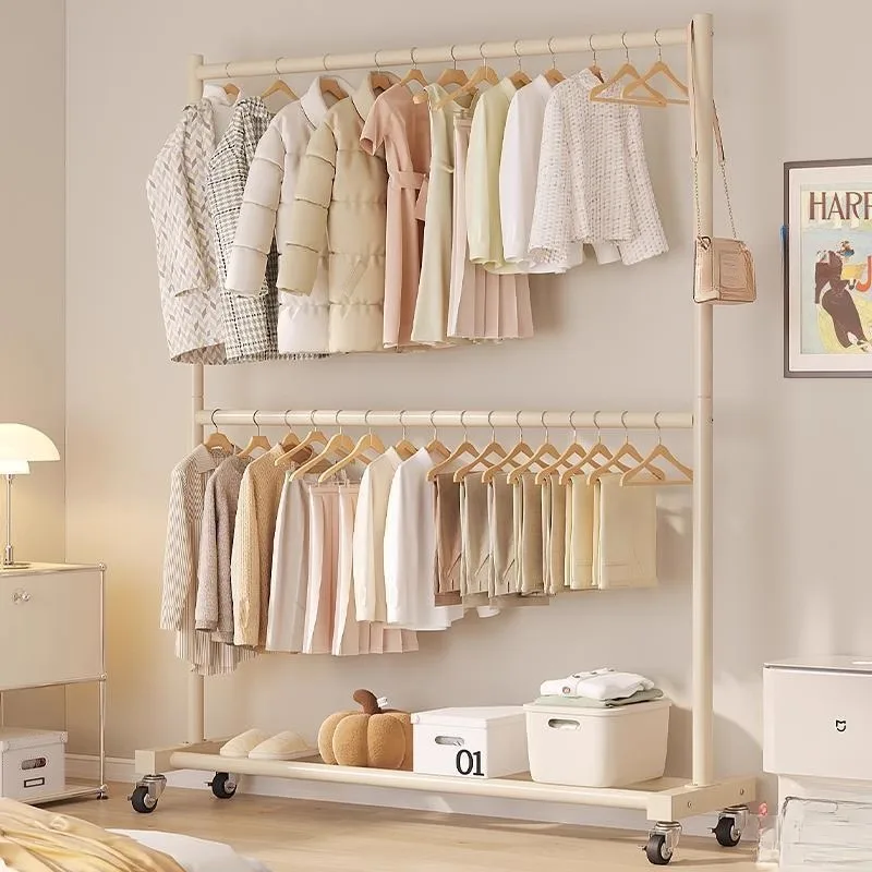 

Двухслойная вешалка для одежды для спальни, отдельно стоящая, осенне-летняя, дэт, одежда для домашнего использования, Ra, знаменитая в Интернете Drng Ra Spac...