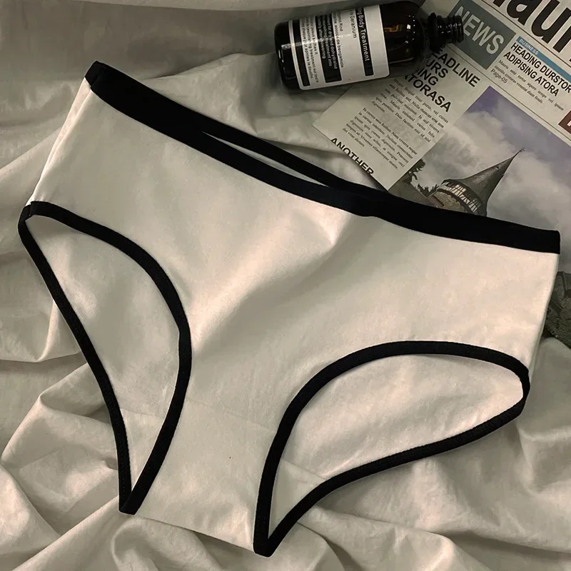 Women Panties Mid-Waist Cotton Solid Simple Sports Underwear Girls'S Briefs Comfortable Breathable Female's Lingerie image 3