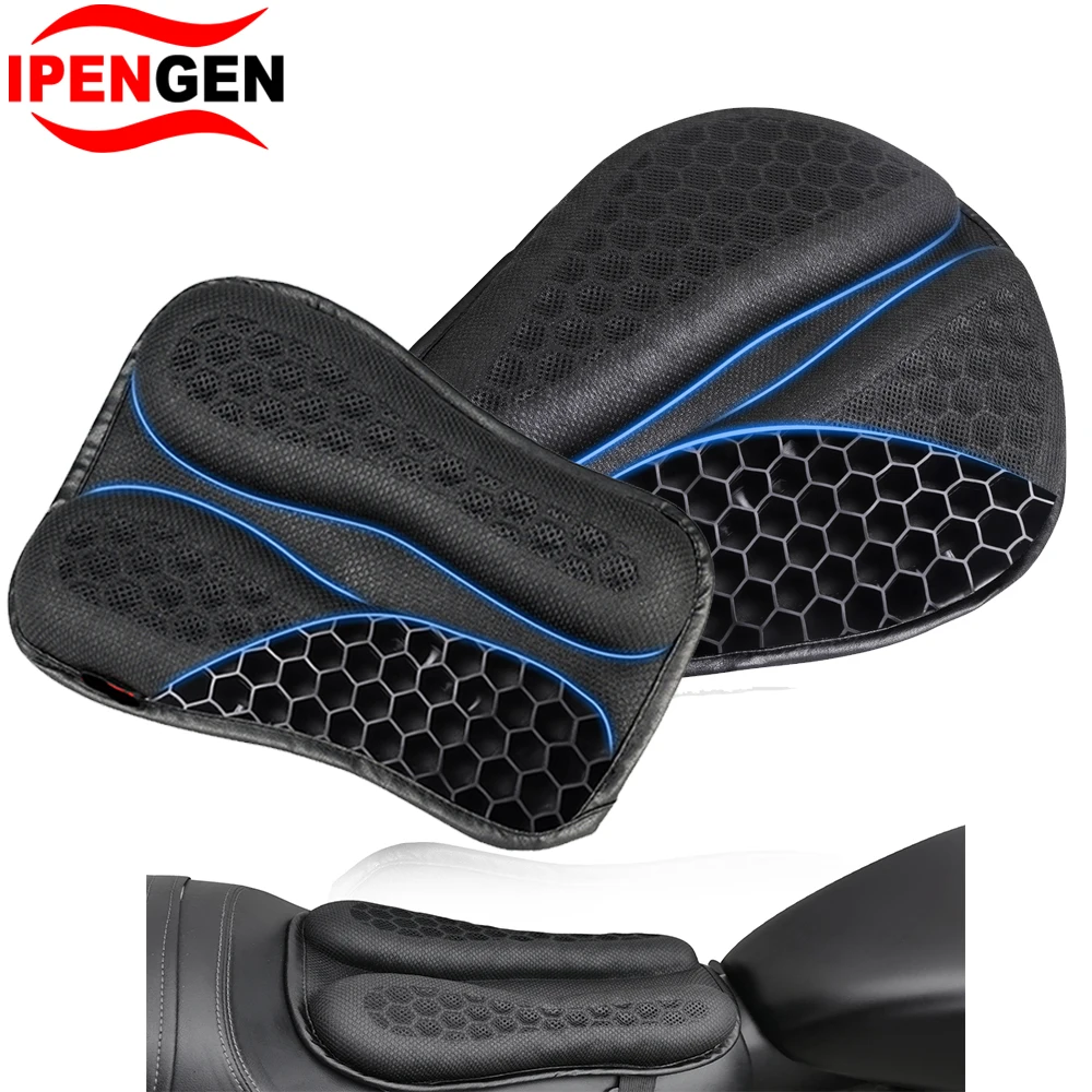 Motorcycle Seat Cushion Anti-Slip Inflatable 3D Blow Air Cushion Breathable Relief Ride Seat Pad Motorbike Accessories