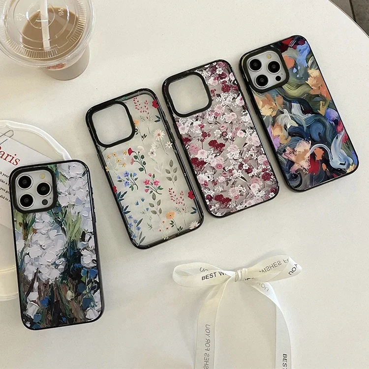 

Oil Painting Flowers 2.5 Acrylic Phone Case Cover for IPhone 12 13 14 15 Pro Max Case for IPhone 15 Pro Max