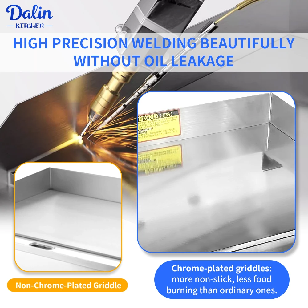 16mm Commercial Restaurant Kitchen Equipment Burger Griddle Grill Professional Flat Top Griddle Electric with Grease Tray