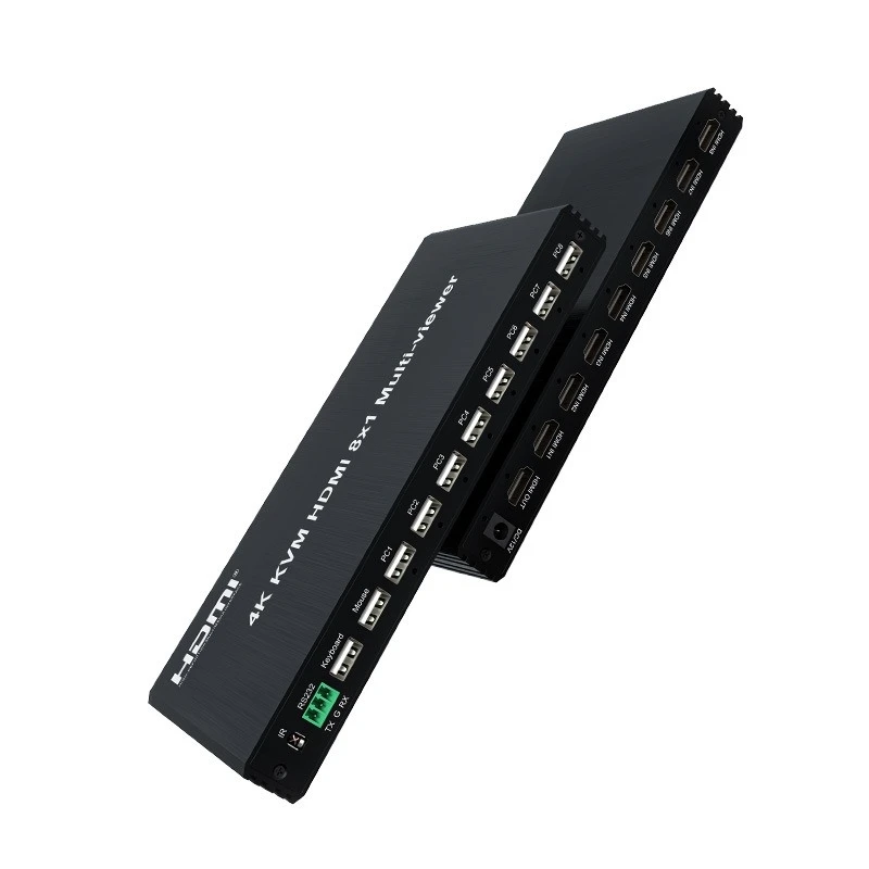 4K 30HZ 8 Port HDMI 8x1 KVM Multiviewer Via Button and IR Remote Control Audio Video Switcher
