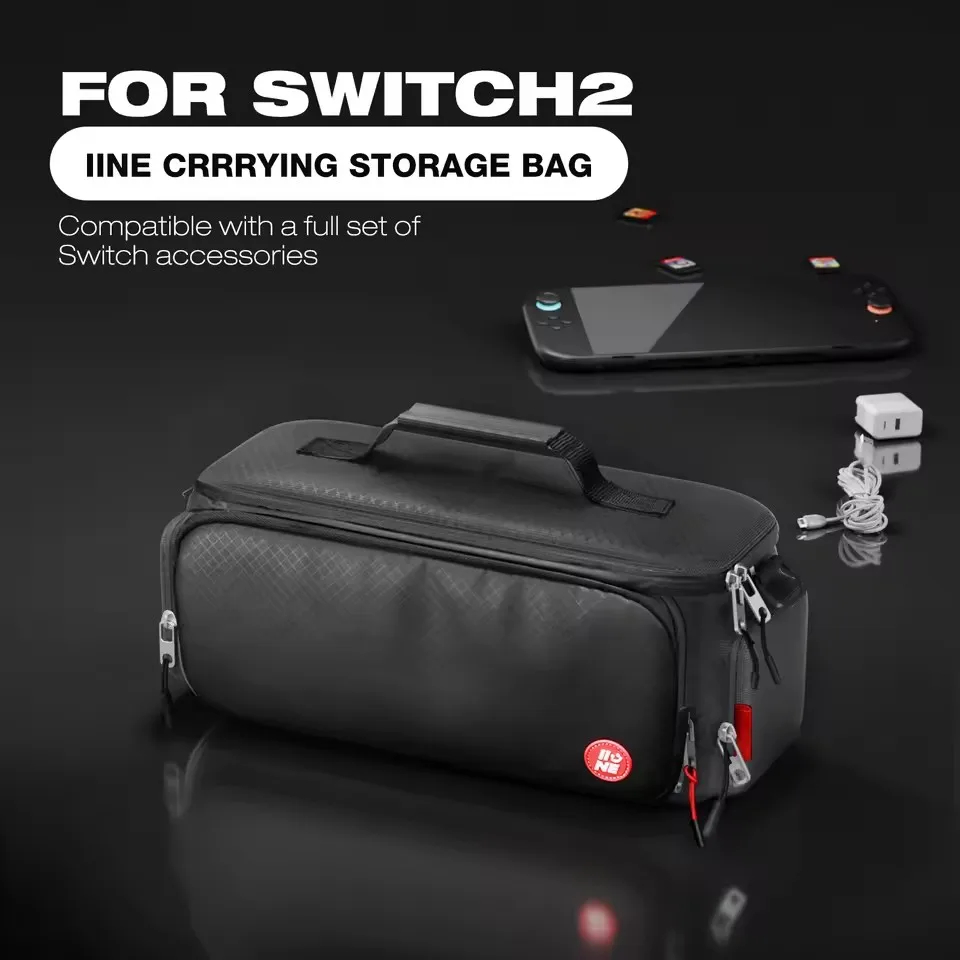

IINE CRRRYING STORAGE BAG FOR SWITCH2/ Large Capacity& Sectional Storage& Dual-opening Design & Shockproof Full Protection