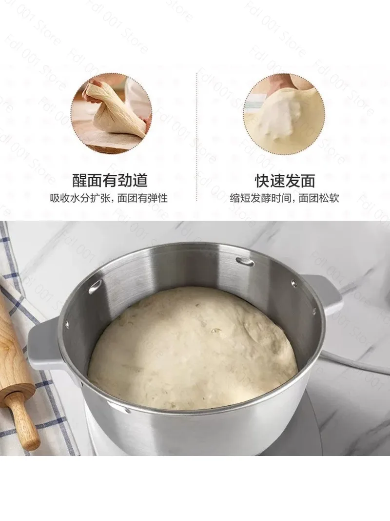 110V 5L Electric Stand Mixer Stainless Steel Auto Dough Kneader Proofer for Home Baking