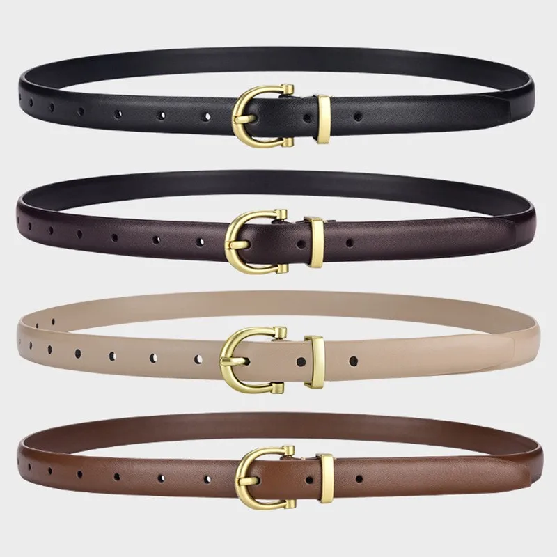 New Women\'s Fashionable Thin Buckle Belt, Detachable Double Side Denim Belt As A Gift For Mothers And Girlfriends