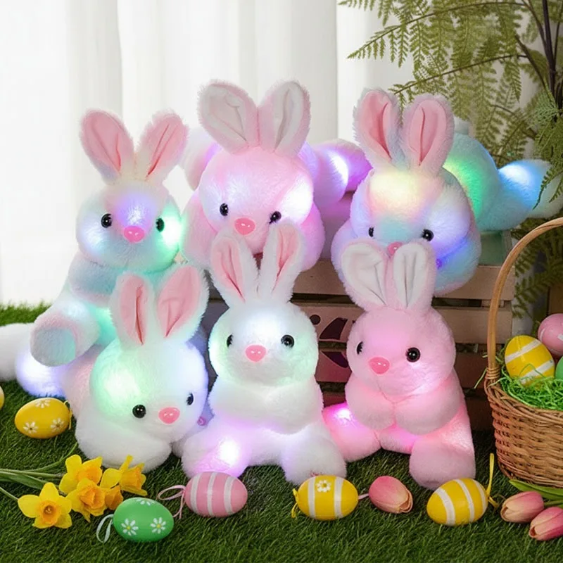 ตุ๊กตากระต่ายเรืองแสงอีสเตอร์ นุ่มนิ่มน่ารัก มีไฟ ตุ๊กตากระต่ายส่องแสง เหมาะสำหรับเด็ก ให้ความสบายในเวลากลางคืน ของตกแต่งบ้านสุดพิเศษ ของขวัญ