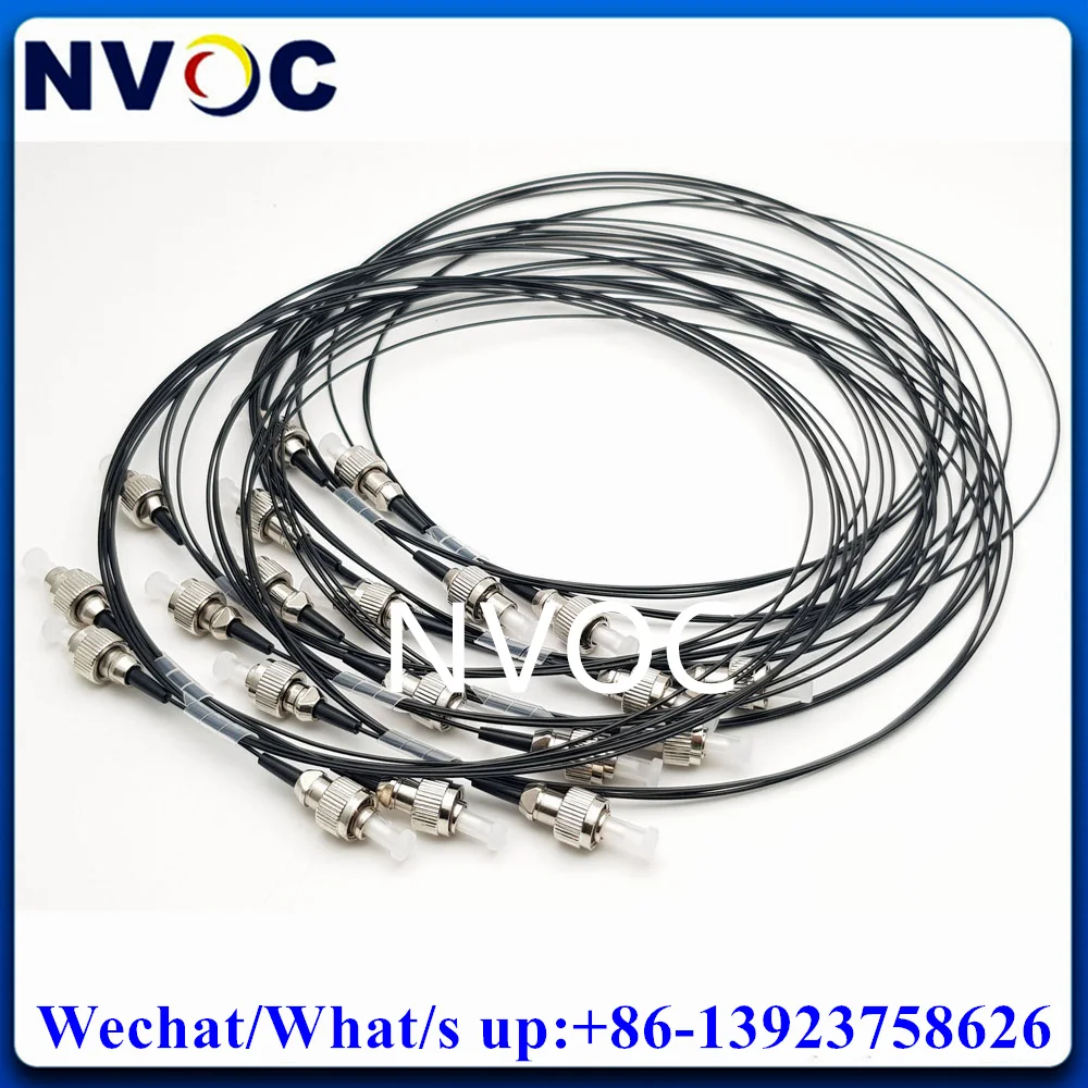 10Pcs UV-VIS Quartz Fiber FC Ceramic Ferrule to FC-C 50um Core NA:0.22,1.5M 0.9mm HYTREL Fiber Optic Patch Cord Cable Connector