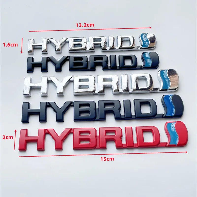3D Metal HYBRID Logo Side Fender Rear Trunk Emblem Badge Car Sticker Decals For Toyota Prius Camry Crown Auris Rav4s TRD