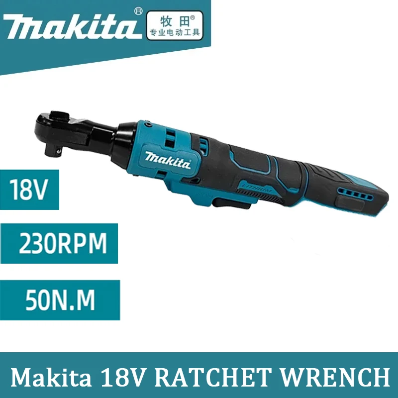 🔋18V Makita 3/8 inch Brushless Ratchet Right Angle  Wrench Cordless Driver  Variable Speed Power Wrench LED Power Tools