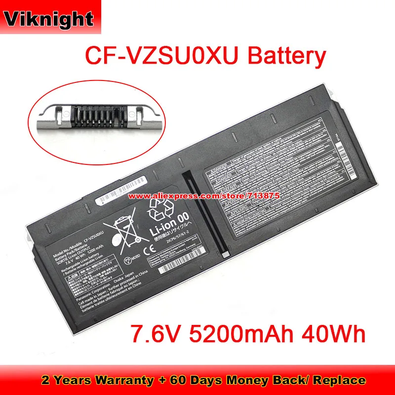 Genuine CF-VZSU0XU Battery CF-VZSU0WU CF-VZSU0ZU for Panasonic CF-XZ6 CF-XZ62 CF-XZ6C CF-XZ6D CF-XZ6L CF-XZ6U 7.6V 5200mAh 40Wh