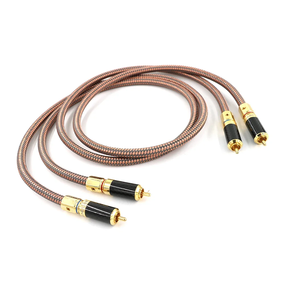 Audiophile RCA Cable Accuphase OCC pure copper Hi Fi Cable Carbon Gold RCA Connector Audio RCA cable for HIFI