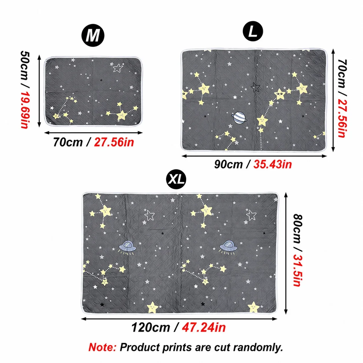 Random Print Washable Pee Pad for Pet Rabbit Hamster Small Animal Reusable Leakproof Urine Mat Cage Liner Potty Training Bedding - view 2