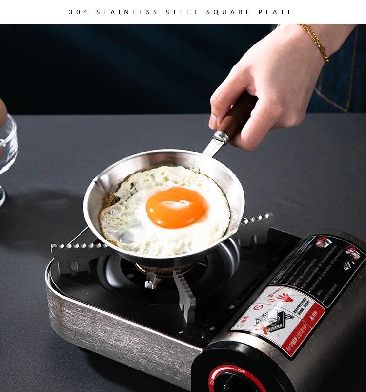 304 Stainless Steel Mini Frying Pan Small Special Induction Cooker Non-stick Oil Splashing Hot Oil