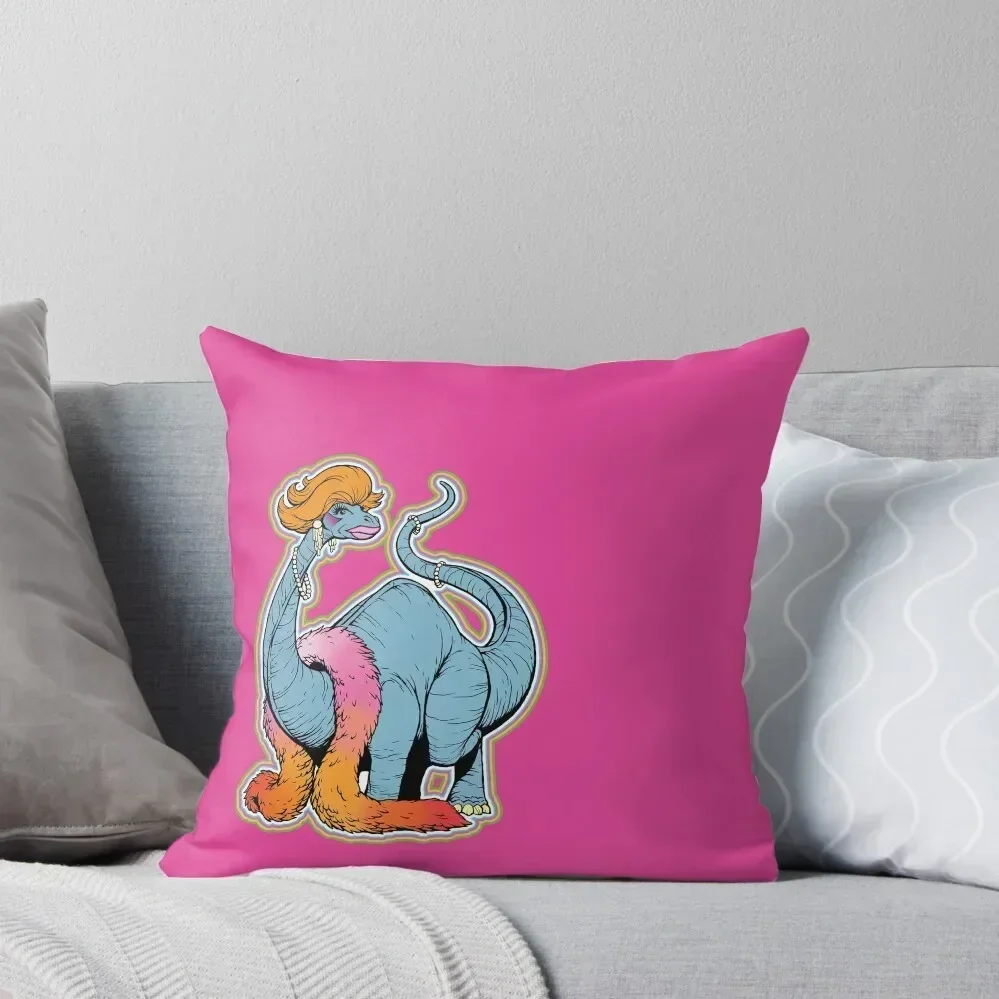 

Brontina drag queen brontosaur - LGBT Dinos! Throw Pillow Pillows Aesthetic Pillow Cases Decorative pillow