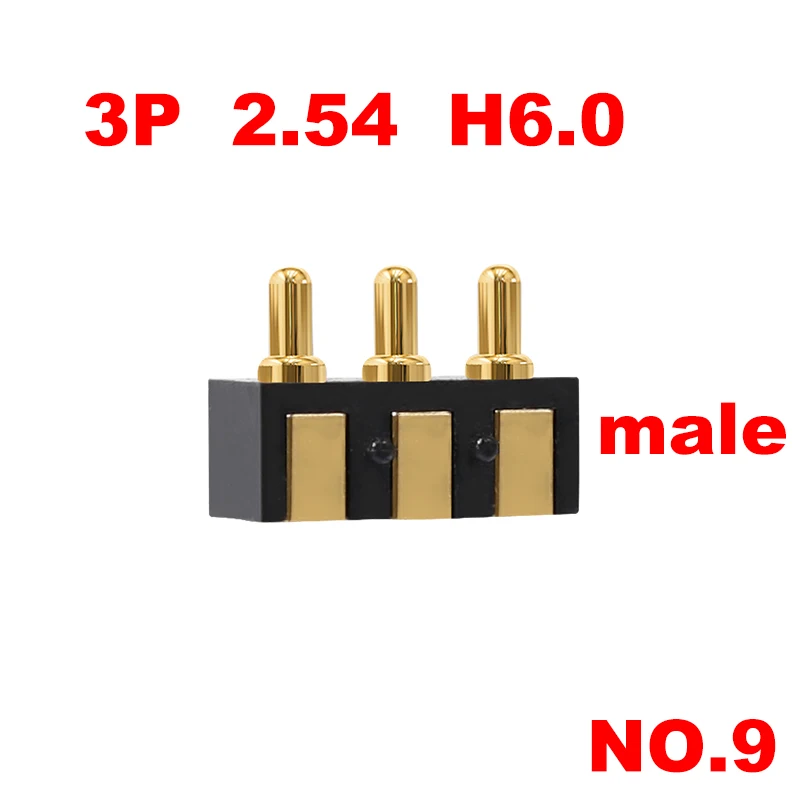 1pcs 3p 4p 5p 2.54 H 5.5 6.0 7.0 4.0 5.7 Spring Loaded Pogo Pin Connector Side Welding Mount SMD Strip Contact SMT Female Male