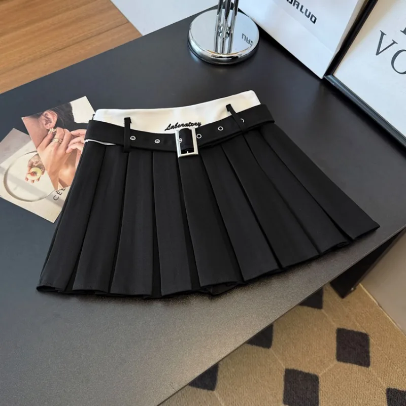 تنورة نسائية صغيرة غير رسمية نصف Y2K كورية هاراجوكو شارع العليا الجمالية 90S مجموعة البنات أكاديمية ريترو تنورة صغيرة الملابس 2025