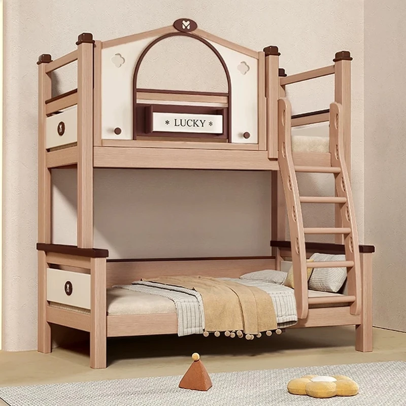

All solid wood, pure solid wood children's upper and lower beds, Edinburgh bunk beds, high and low beds