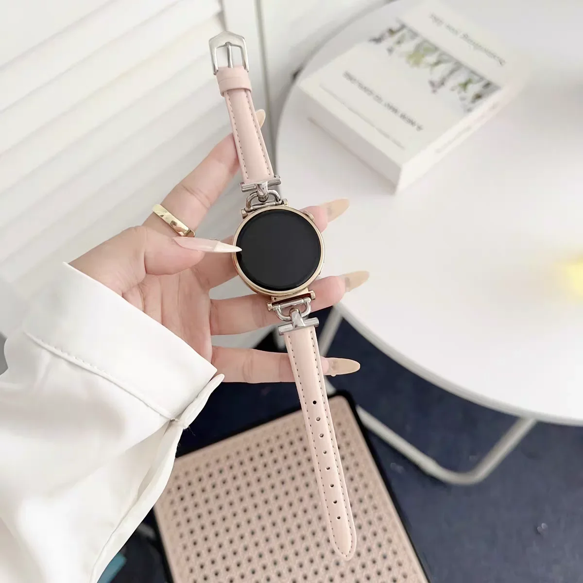 Nice Metal strap leather loop link For Samsung Galaxy Watch 7 FE 5 Pro 4 6 classic 44mm 40mm sport bracelet correa band