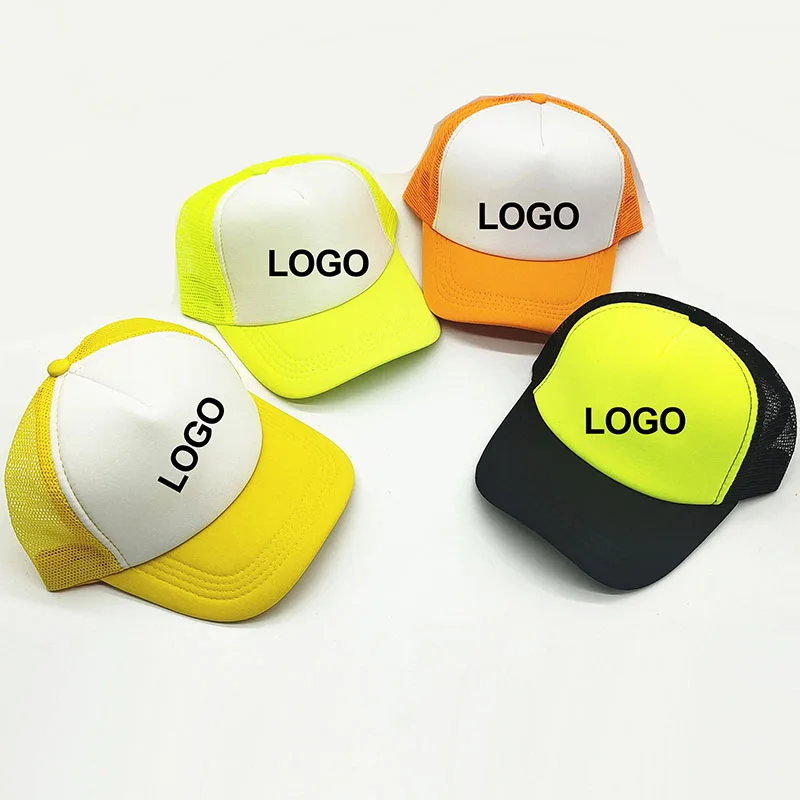10pcs/Lot wholesale Custom Logo Mesh Hats Men's Trucker Hat Adult Adjustable 100% Polyester Baseball Caps Women Snapback Hat