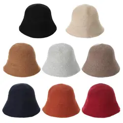 Bucket hat Women's Versatile Basin Hat Korean Fashion Japanese Hat Retro Autumn and Winter Knitted Bucket Hat Fashion Sunscreen