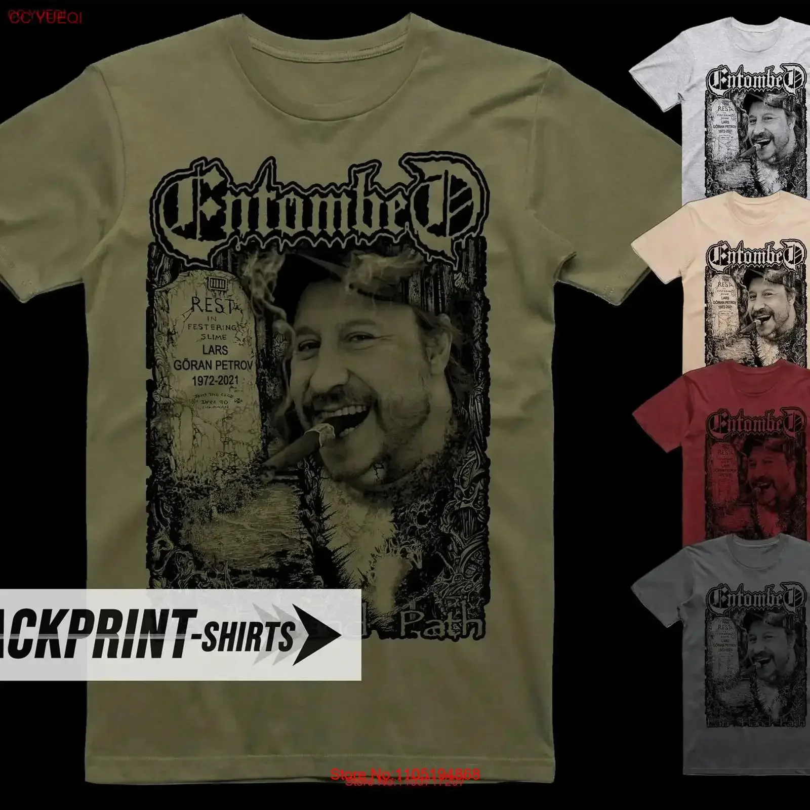 Entombed Lars Hand Path T Shirt cotton Men's all sizes S 5XL 18 colors band poster album cover vintage Washed Unisex Slightly
