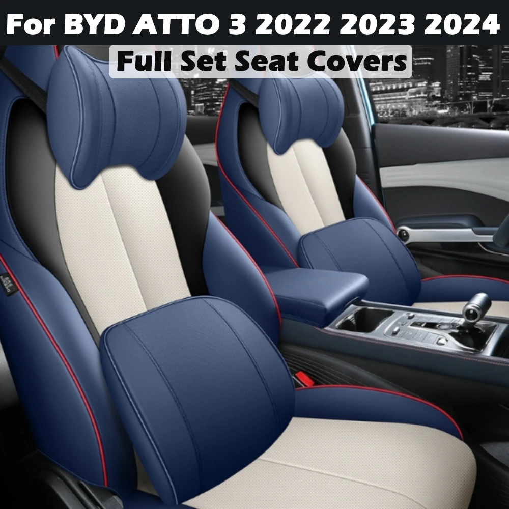 

Full Set Car Seat Cover for BYD Atto 3 2022 2023 2024,Leather Car Seat Cover Seat Cushion Protector Replacement Accessories