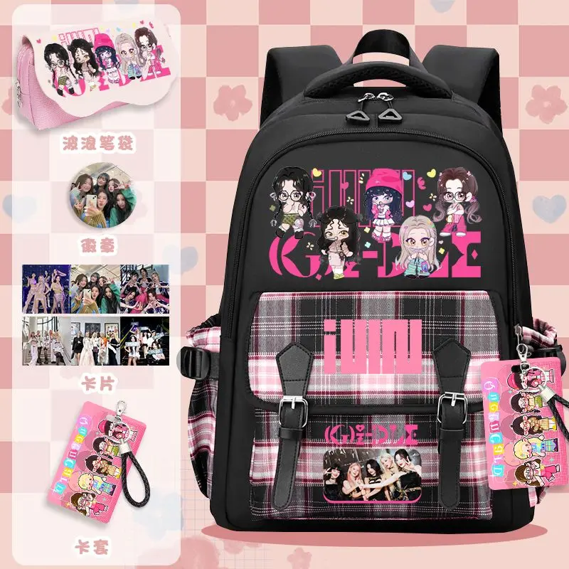 GIDLE Backpack MIYEON MINNIE SOYEON YUQI SHUHUA Cartoon Cute Travel Backpack High Quality Teenage Spine Protection Schoolbag