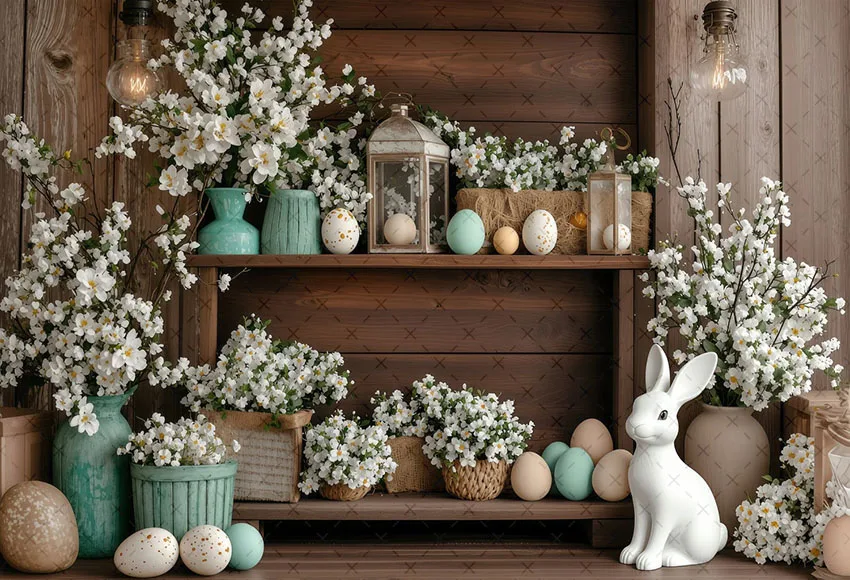 Mehofond Photography Background Spring Easter Floral Wall Egg Kids Birthday Party Cake Smash Portrait Decor Backdrop Photo Studi