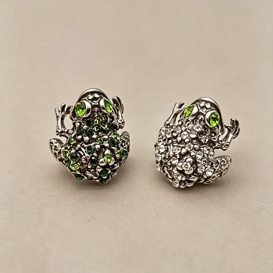 Retro Frog Set Copper Plating Retro Silver Necklace Earrings Bracelet Ring Set 0070 view 5
