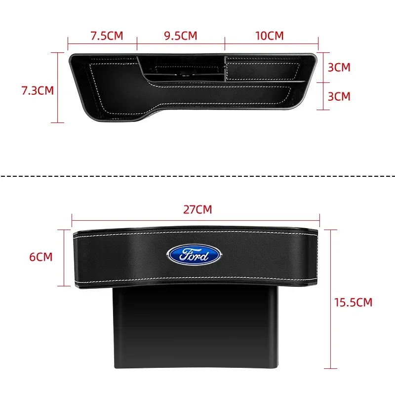 Multifunctional AMG Badge Car Seat Crevice Storage Box Seat Gap Slit Pocket Manager For Ford Mk2 Mk3 Mk4 Mk5 Mk7 Fiesta FOCUS 2