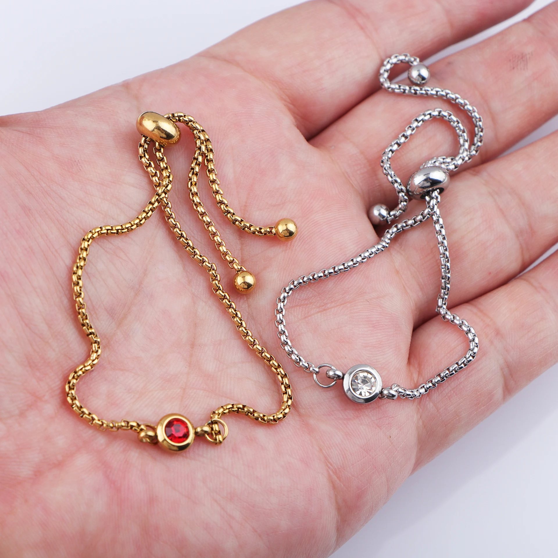 Stainless Steel 12 constellation Birthstone Charm Bracelet for Women Men Birthday Bracelet Chains Bangle Fashion Jewelry Gift