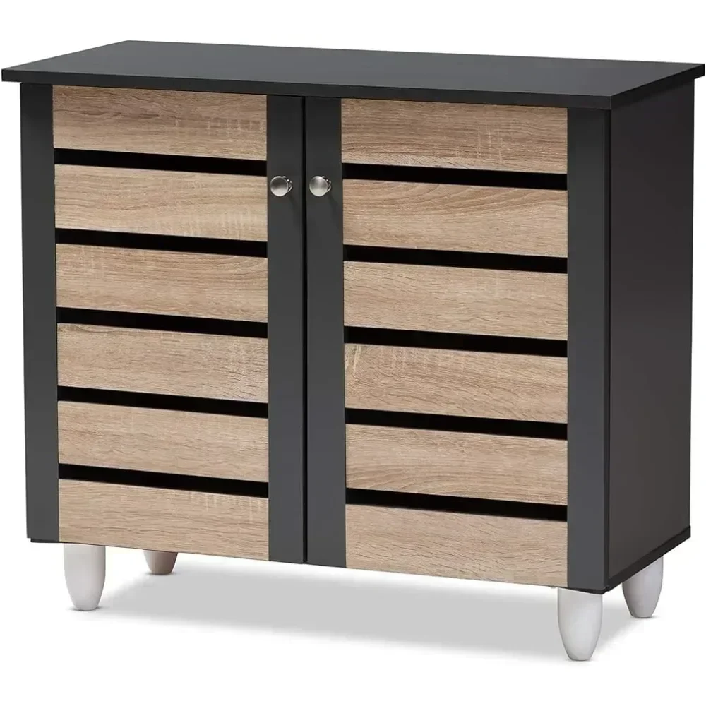 Shoe Cabinets Oak/Dark Gray Freight Free Home Furniture Cabinet Cupboards Living Room  Furniture