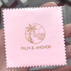 300PCS Custom LOGO 8 * 8cm Gold Foil Silver Polishing Cloth Independent Packaging Silver Jewelry Cleaning Wiping Microfiber