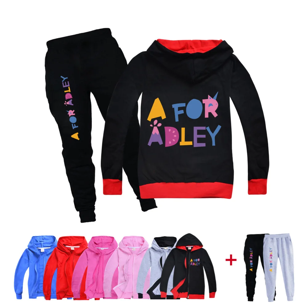 

Spring Autumn Baby Girls A for Adley Clothes Set Cartoon Kids Long Sleeve Jacket Jogging Pants 2pcs Suit Boys Boutique Outfits