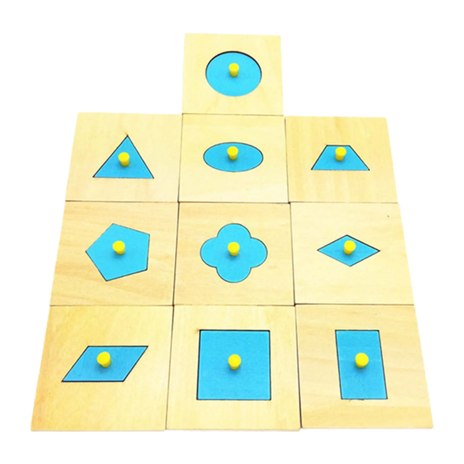 Puzzles en bois en forme de bouton, jouet pour activités d'apprentissage, bloc de motifs de formes, jouets Montessori pour tout-petits d'âge préscolaire, cadeaux